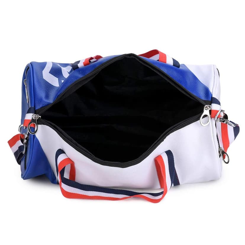 GROUPERS Duffle PU Leather Bag with Shaker Bottle-700ml, Gloves & Wrist Band (Blue White) view 5