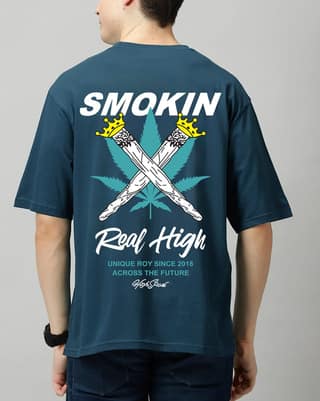 SCOTT FINCHER Men's Smokin' Real High: Unique Roy Since 2018 Across the Future""High Society Smokin' Real High T-Shirt""Smokin' Real High: The Only Way to Fly" : AA(ARN)TBLUE_29