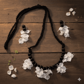 Aswatha Leaf Handmade Floral Necklace & Earring Set