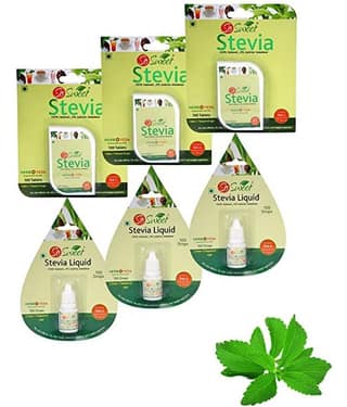 So Sweet (300 Tablets + Liquid 300) Sugar Substitute Tablets 300 g Pack of 6