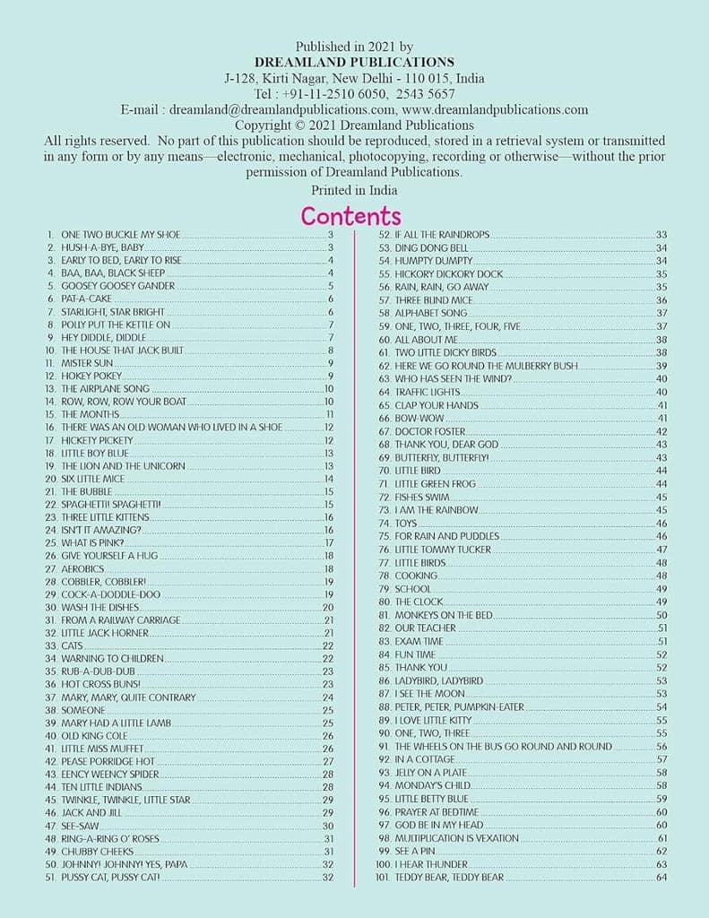 101 Rhymes [Paperback] Dreamland Publications view 2