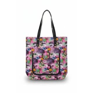 rose floral printed tote bag for womens