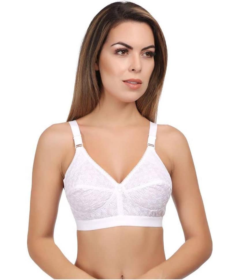 Eve's Beauty Cotton Non Padded Women's Minimizer Bra ( White )