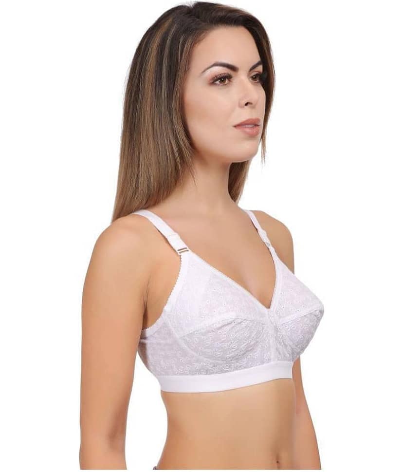 Eve's Beauty Cotton Non Padded Women's Minimizer Bra ( White ) view 2