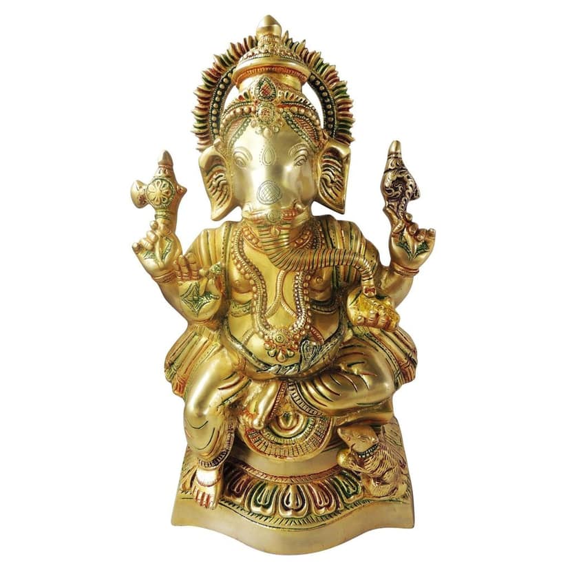 Brass Showpiece Ganesh Ji Statue (BSMAS1125 G) view 2