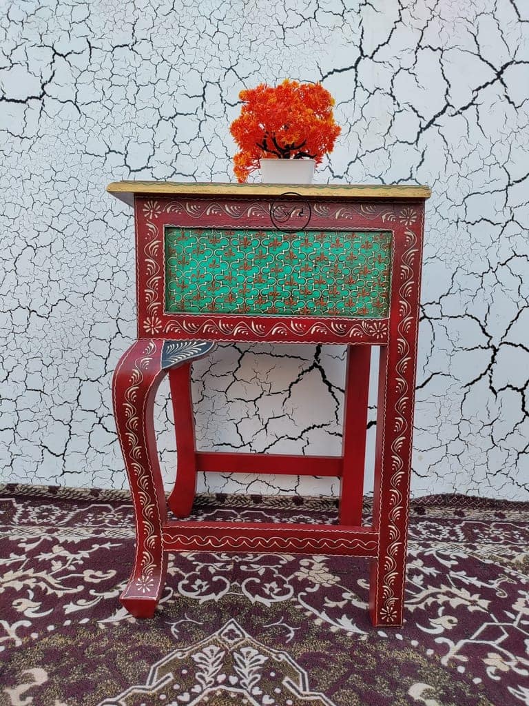 Wood To Cart® Wooden Hand Made Hand Painting Planter Stool view 2