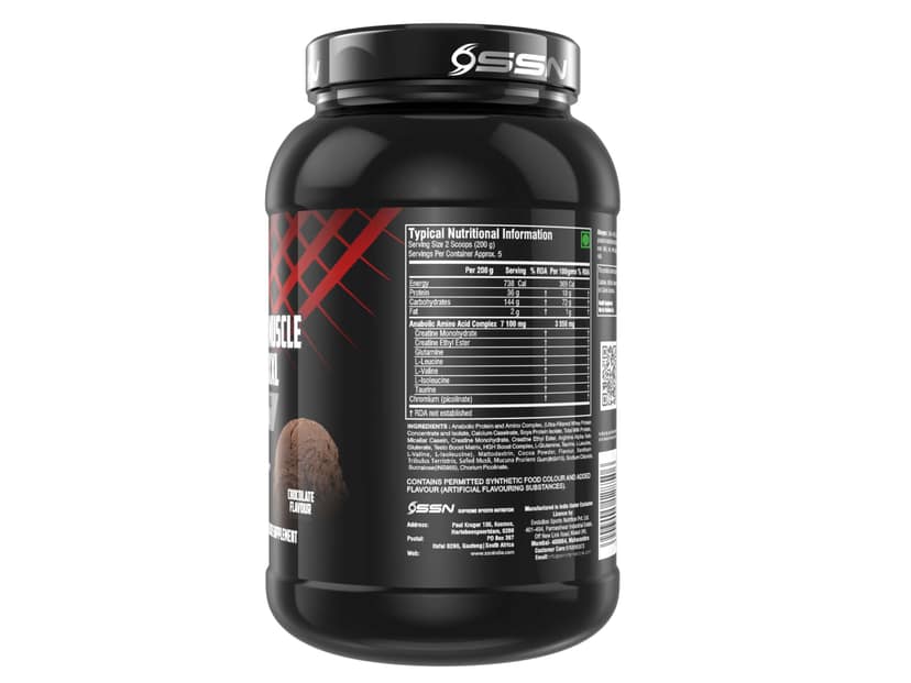 OSSN Anabolic Muscle Builder Xxxl, 1kg (2.2 Lbs), Chocolate, Extreme Anabolic Muscle Mass Gainer, 36g Of Protein And 738 Kacl Per Serving With Testo & Boost Matrix, Accelerate Post Workout Recovery view 2