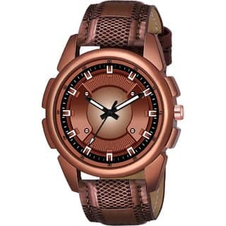 HRV Men's Round Dial Brown Strap Analog Watch
