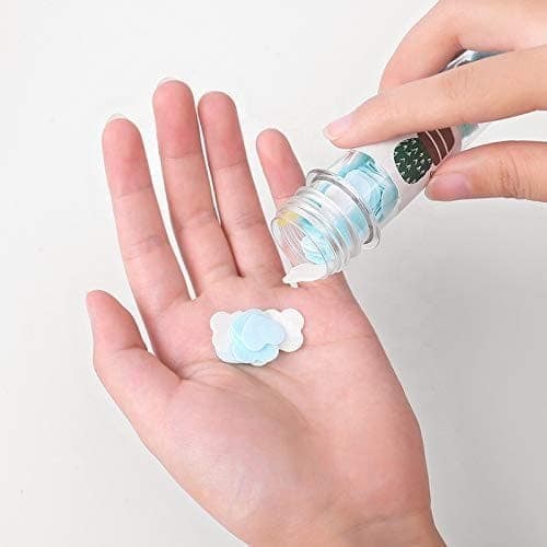 SHANAYA 6 Pieces Travel Soft Paper Soap Flower Design Tube Shape Bottle (Assorted/Random Colour) view 2