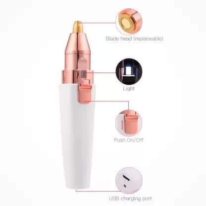 Flying monk 2 in 1 Lipstick Shape Electronic Facial Hair Eyebrow Hair Remover Shaver Waxing For Women- Rechargeable With USB Cable Strips (1 g) view 4