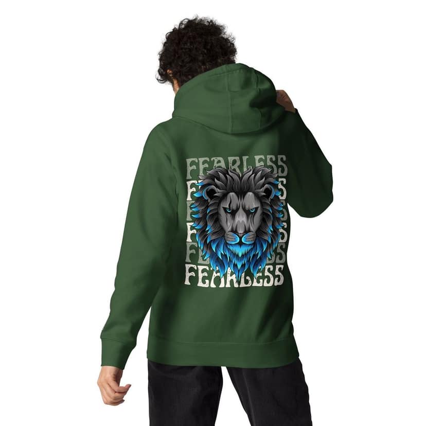Clothikoo Premium Lion Printed Edition Hoodie (400 GSM, Bottle Green Colour) view 3
