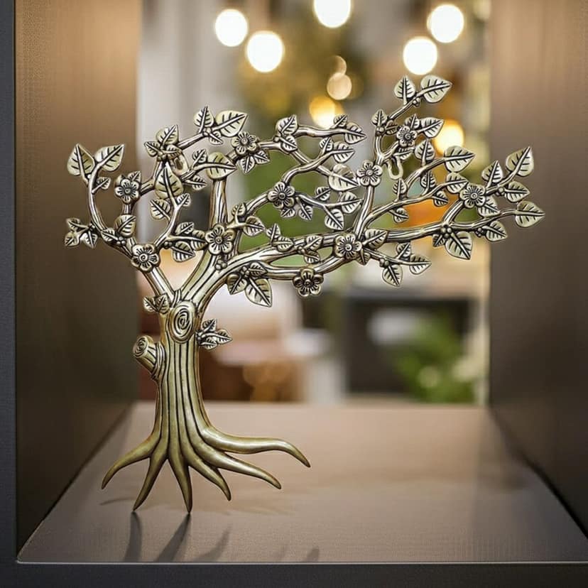 Brass Wall Hanging Kalpavriksha Tree | Vastu Decor, Height : 18.5 Inch (BSMAS1647 F)