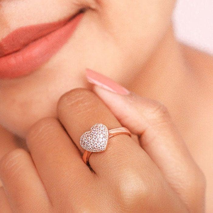 Rose Gold Heart Allure Ring view 2
