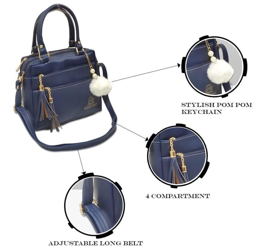 Magnifique Women's Hand/Sling/Side Bag/purse Polyurethane Western (Blue) view 2