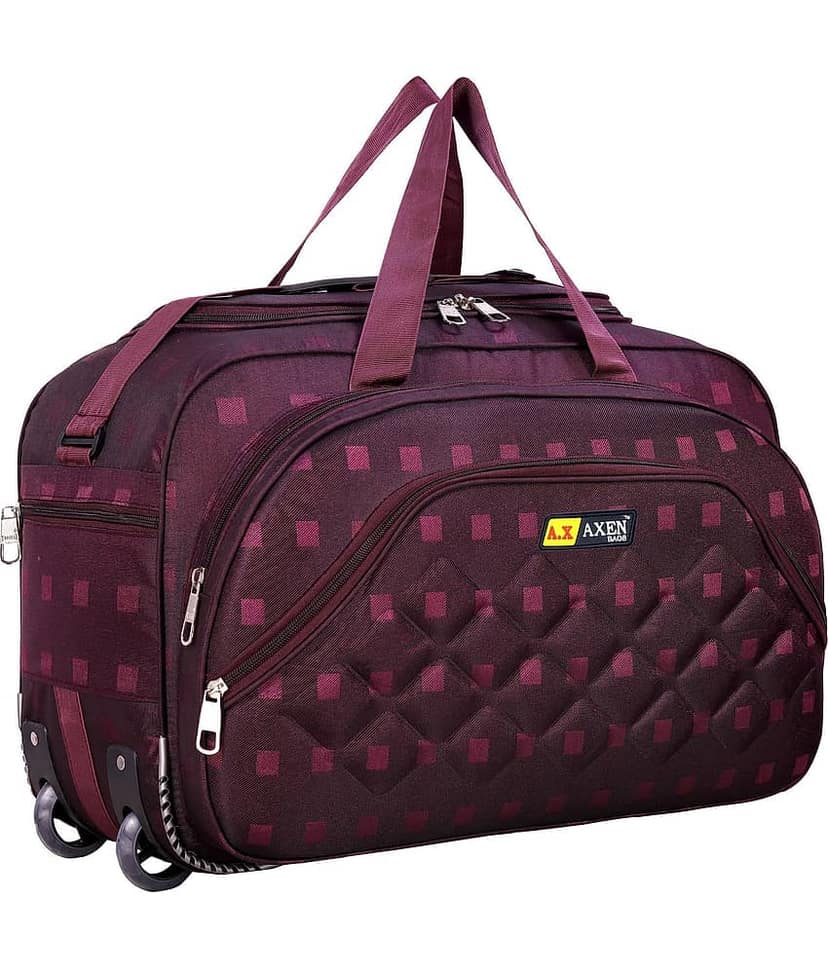 AXEN BAGS 50 Ltrs PURPLE Polyester Duffle Trolley