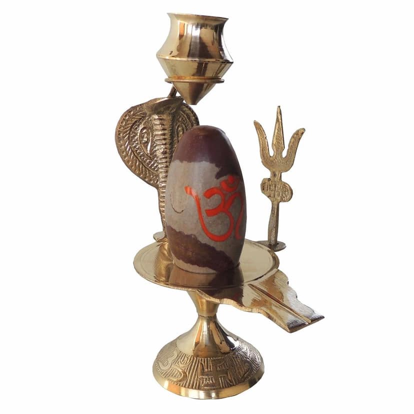 Brass Navdev Shivling ? Size 6 Premium Navgrah Lingam, 6, Height : 6.7 Inch (ZMAS464 F) view 2