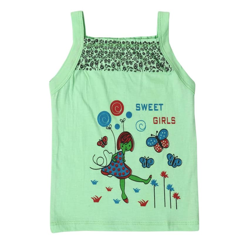 Cottage Industry Cotton Vest Combo Sleeveless Printed Inners for Girls Camisole - Multicolor (Pack of 6) view 5