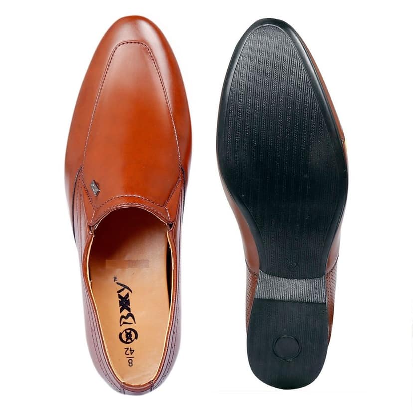 BXXY Men's 9 cm (3.5 Inch) Hidden Height Increasing Faux Leather Material Slip-on Formal Dress Shoes view 6