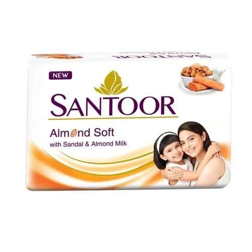 Santoor Almond Soft Sandal & Almond Milk Soap Bar, 100 gm