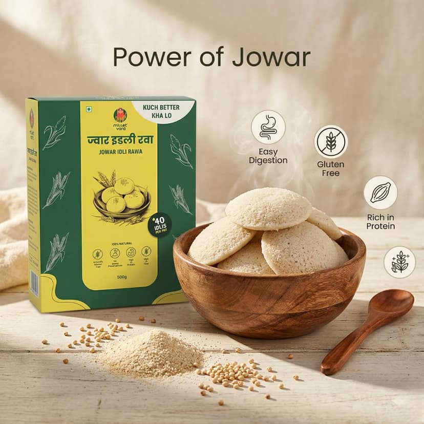 Millet Yard Jowar Idli Rawa - 500gm view 4