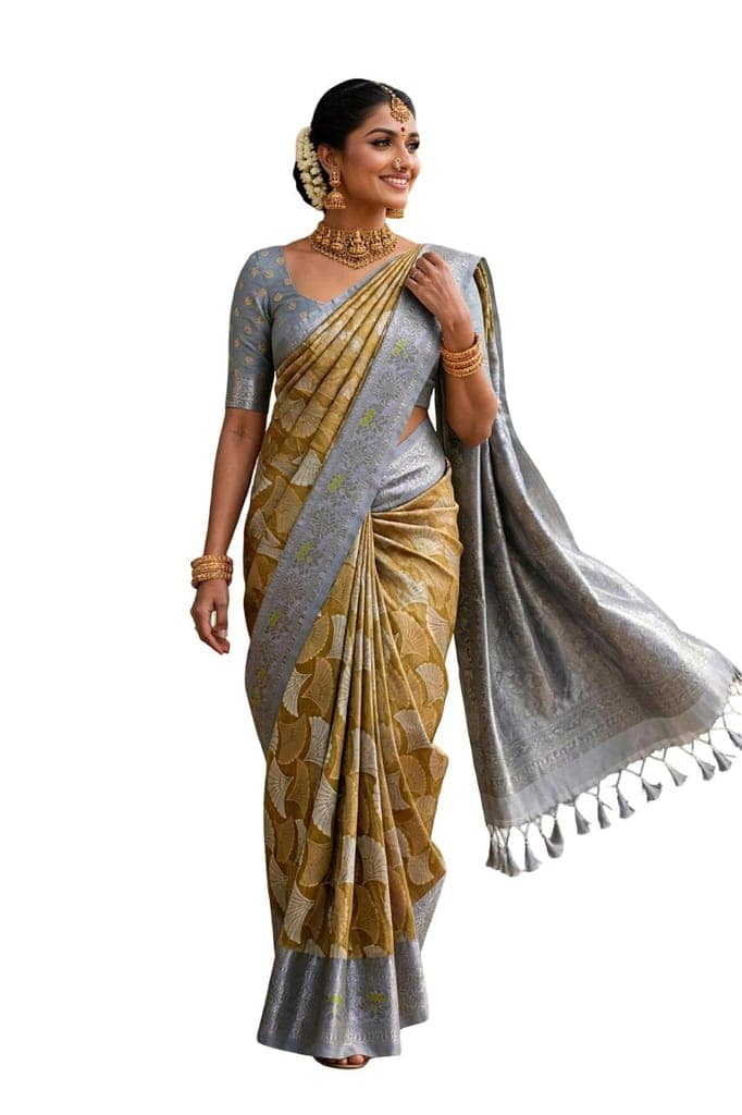 Women’s Woven Saree with Silver Zari Pallu | Elegant Designer Saree for Wedding view 2