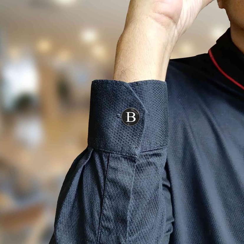 The Smart Buttons - Shirt Button Cover Cufflinks for Men - Personalized Initials - B view 10