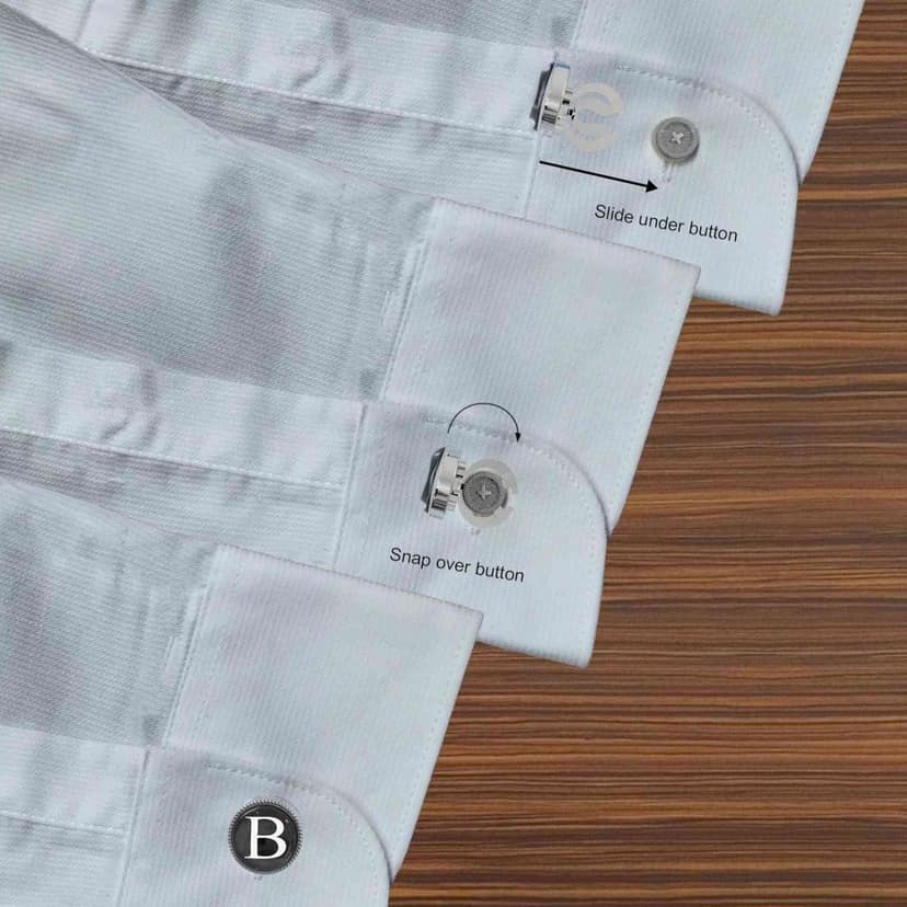 The Smart Buttons - Shirt Button Cover Cufflinks for Men - Personalized Initials - B view 5