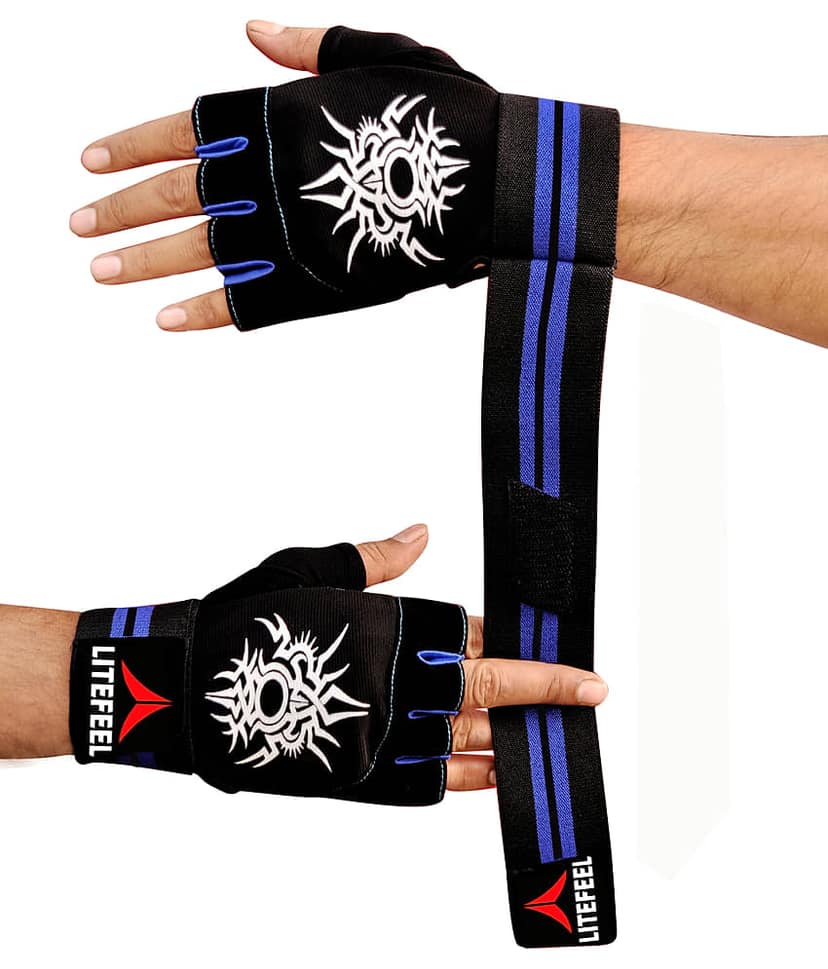 LITE FEEL - Spider Print Unisex Polyester Gym Gloves With Half-Finger Length