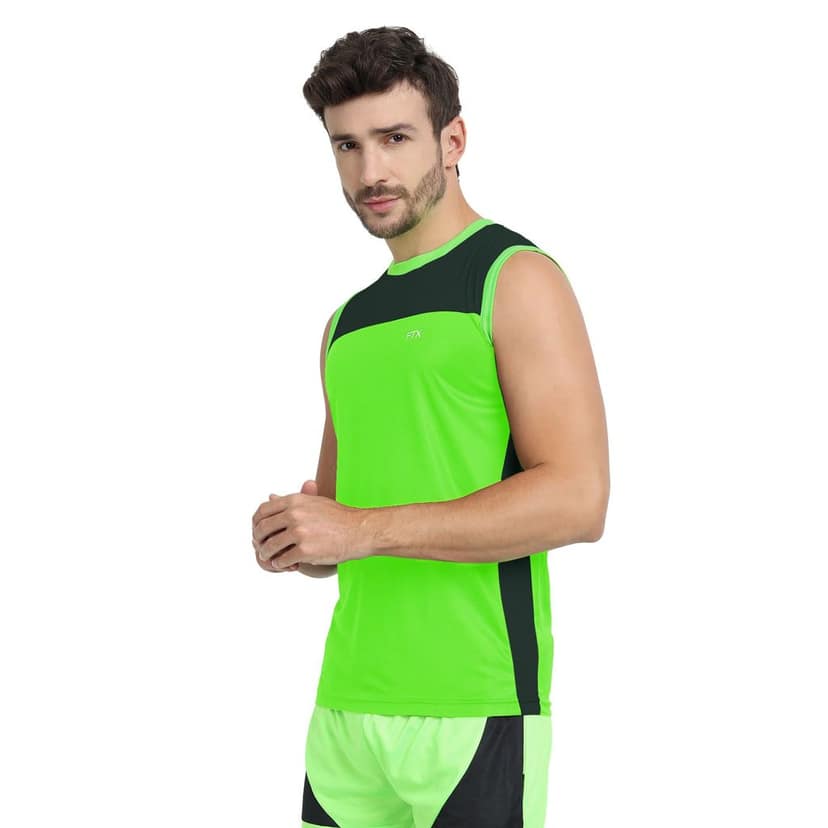 FTX Men Colorblock Round Neck Sleeveless Tshirt view 4