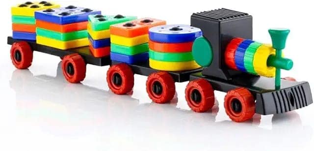 Montessori Shape Sorting Train Toy for Kids 3+ Years, Stacking Blocks & Shape Sorter, Educational Learning Toy for Boys and Girls view 3