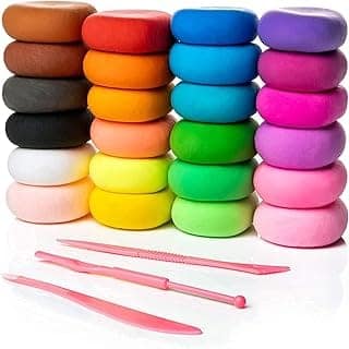 Eclet (Pack of 12) Air Dry Clay, Colorful Children Soft Clay, Creative Art Crafts, Gifts for Kids-Multi Color. Non-Toxic Modeling Magic Fluffy Foam Bouncing Clay Putty Kit for Kids with Tools
