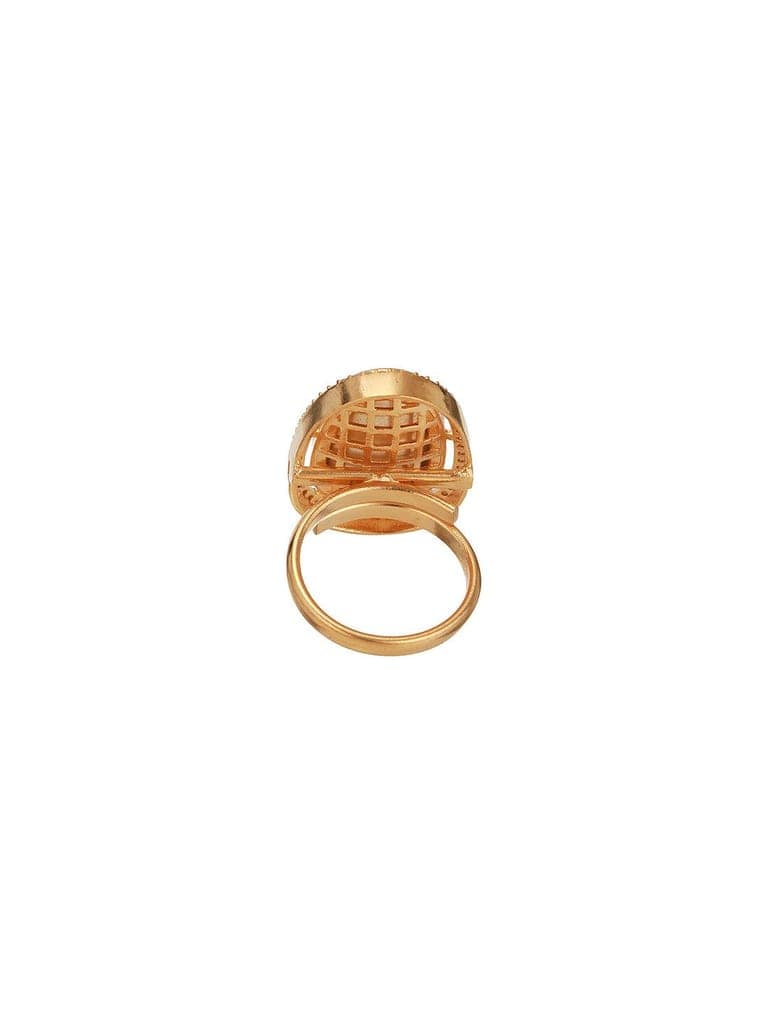 Gold Plated Kundan Mossanite Studded Minimal Bridal Handcrafted Adjustablle Finger Rings view 10