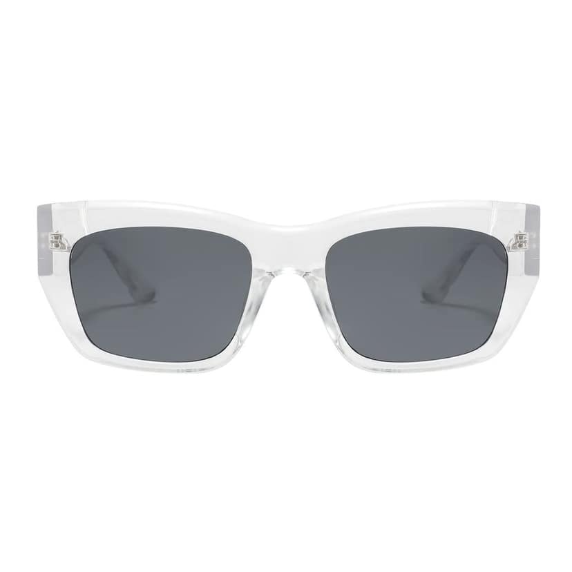 Eyenaks Full Rim Unisex Sunglasses | UV400 Protection | Retro Design | Durable Metal Hinges | Black Lens | Pack Of 1 (Transparent) view 2