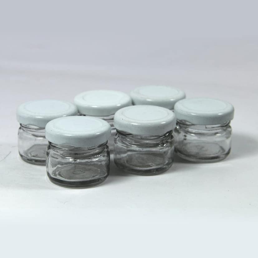 Puramio 28 ml Round Glass Bottle With Metal Cap - (Set of 6) view 2