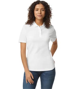 Gildan Women Cotton Solid Regular Fit Polo Collar T-Shirt ( Black )