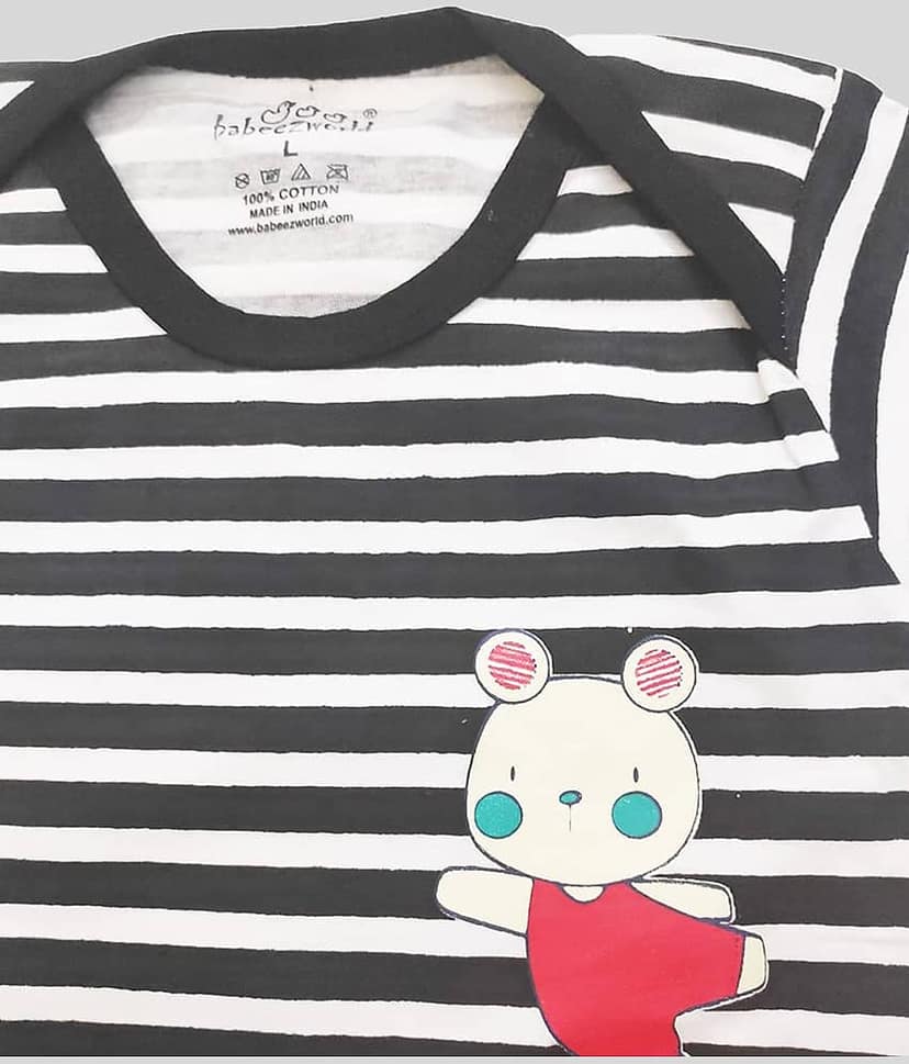 Babeezworld Pack of 1 Baby Boys 100% Cotton Bodysuit ( Black ) view 2