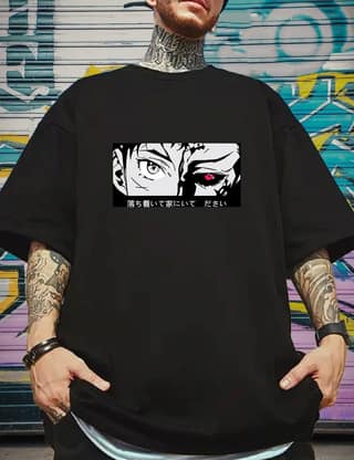 SCOTT FINCHER Men's Harajuku Streetwear T-Shirt, Casual Hip Hop Short Sleeve T-Shirt with Graphic Print : AA(ARN)BLACK_212