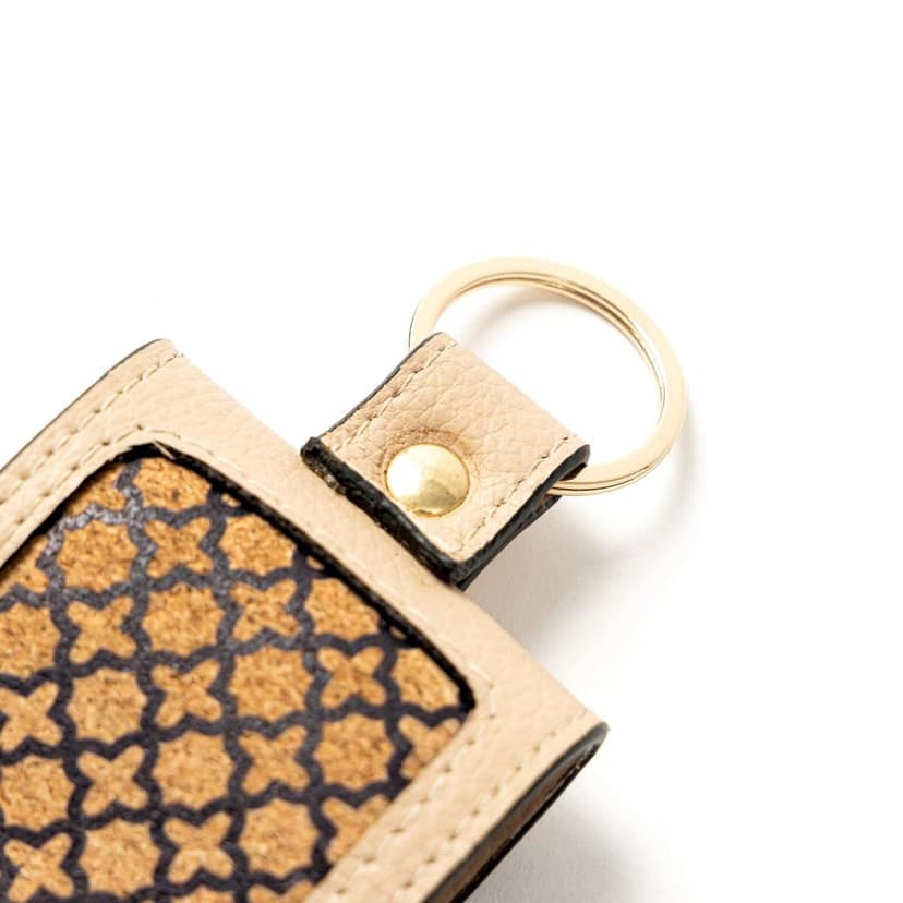 Handcrafted Vegan Leather Key Chain - Almond view 2