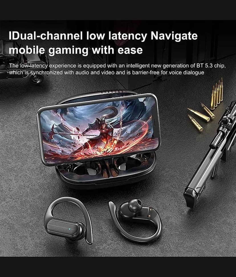 Life Like Earhook Earbuds In Ear TWS Black view 2