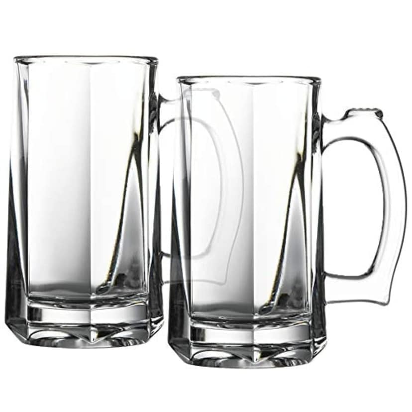 Heavy Base Beer Glass,400 ML,Set of 1,Italian Style Jumbo Beer Mug with Handle,Elegant & Durable Glassware for Beer, Lager & Ales,Perfect for House Parties & Restaurants,Ideal for Gift