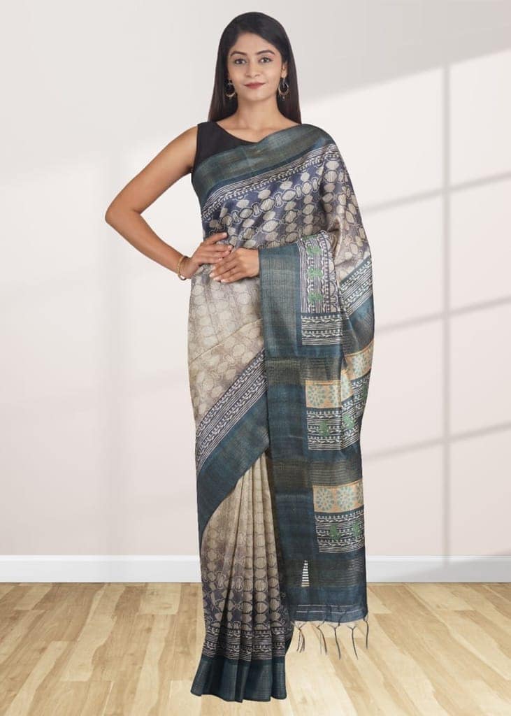 Green Khadi Silk Saree