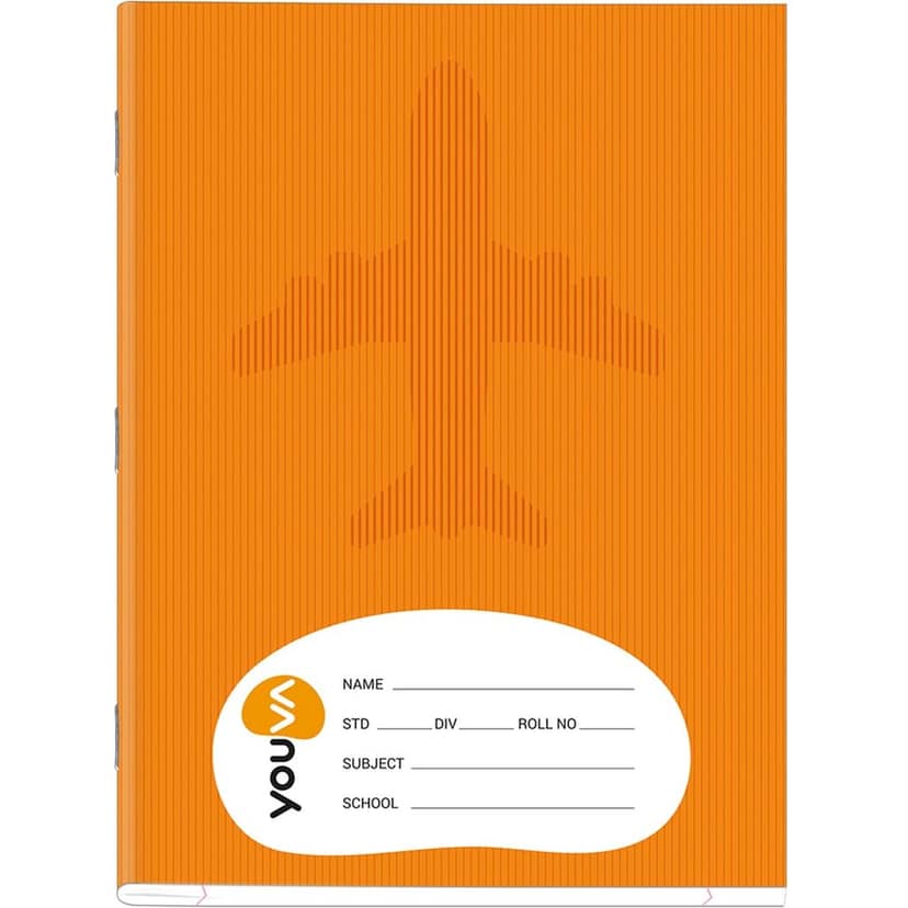 Navneet Youva | Brown Soft Bound Notebook | Jumbo Size 18 cm x 24 cm | Big Square | 120 Pages| Pack of 12