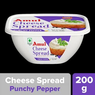 Amul Processed Cheese Spread - Punchy Pepper, Made From 100% Pure Milk, 200 G Tub
