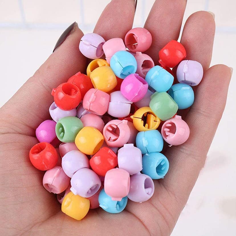 Nawani Multicolored Plastic Hair Claw Clips Mini Hair Beads Clips Hair Accessories (Pack of 148 pcs)
