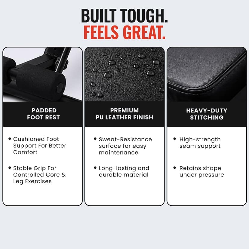 Slovic Foldable Fitness Bench Black view 4