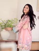 Women Blush Pink Floral Printed Kurta Pant Set | Stylish Ethnic Wear for Women