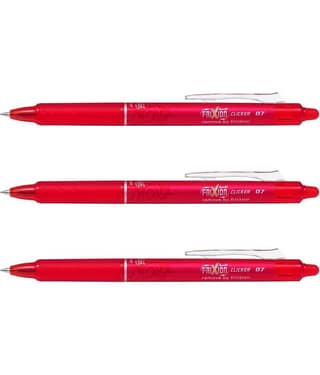 Pilot Frixion RT Clicker Ball Pen Red Pack of 3