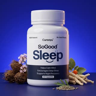 Cureayu SoGood Sleep Capsules | Ayurvedic Sleep Support | For Deep Rest & Calm Mind | 60 Capsules