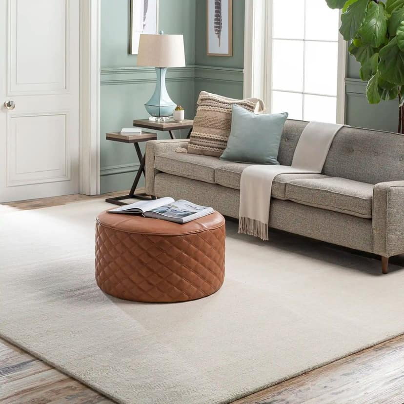 Hand Loomed Mystique Beige Wool Rug
