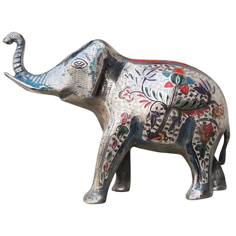 Brass Showpiece Elephant Statue (ANMAS028) view 2